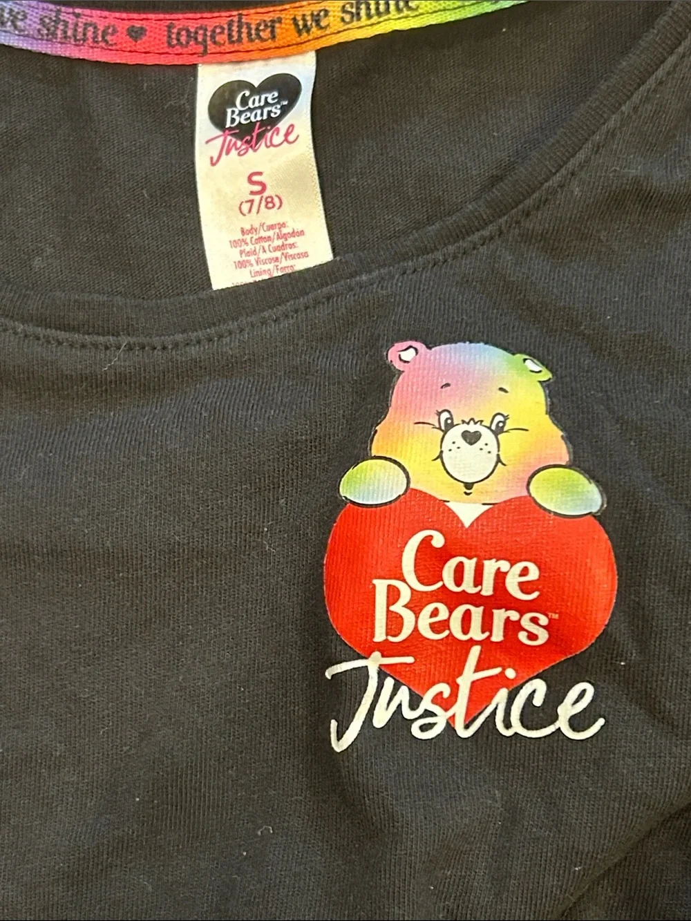 Justice Y2K Grunge Brand Care Bears 2fer shift dress 7-8